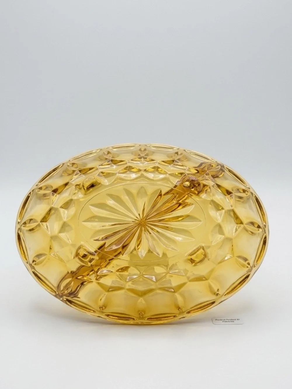 Vintage Anchor Hocking Fairfield Amber Glass Divided Relish Dish MCM 60s 70s